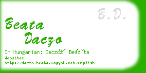 beata daczo business card